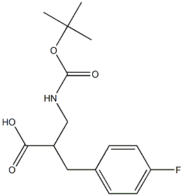 3-((叔丁氧基羰基)氨基)-2-(4-氟苄基)丙酸 结构式