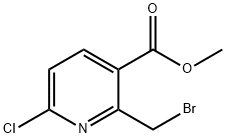 2-Bromomethyl-6-chloro-nicotinic acid methyl ester 化学構造式