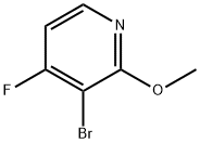 3-BROMO-4-FLUORO-2-METHOXYPYRIDINE 化学構造式