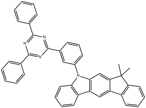 5-(3'-(4,6-二苯基-1,3,5-三嗪-2-基)[1,1'-联苯基]-3-基)-7,7-二甲基-5,7-二氢吲哚[2,1-B]并咔唑,1257248-13-7,结构式