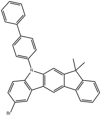 5-(biphenyl-4-yl)-2-bromo-11,11-dimethyl-5,11-dihydroindeno[1,2-b]carbazole Structure