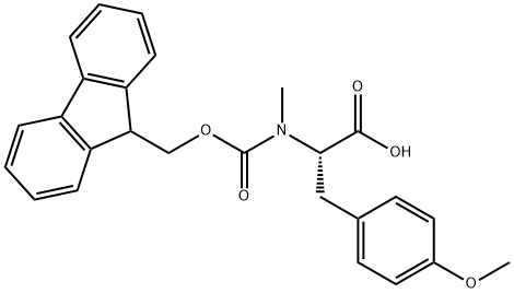 FMOC-NΑ-メチル-O-メチル-L-チロシン 化学構造式