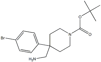 4-Aminomethyl-4-(4-bromo-phenyl)-piperidine-1-carboxylic acid tert-butyl ester Structure