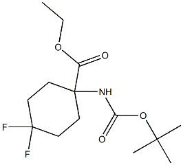 ethyl 1-(tert-butoxycarbonylamino)-4,4-difluorocyclohexanecarboxylate,1260675-69-1,结构式