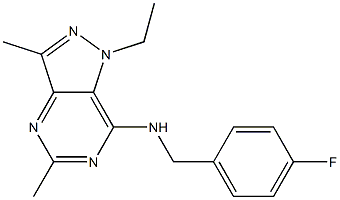 1-ethyl-N-[(4-fluorophenyl)methyl]-3,5-dimethylpyrazolo[4,3-d]pyrimidin-7-amine 结构式