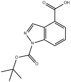 1-(TERT-BUTOXYCARBONYL)-1H-INDAZOLE-4-CARBOXYLIC ACID 化学構造式