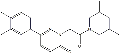 6-(3,4-dimethylphenyl)-2-[2-(3,5-dimethylpiperidin-1-yl)-2-oxoethyl]pyridazin-3-one 化学構造式