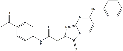 N-(4-acetylphenyl)-2-(7-anilino-3-oxo-[1,2,4]triazolo[4,3-a]pyrimidin-2-yl)acetamide 结构式