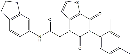 N-(2,3-dihydro-1H-inden-5-yl)-2-[3-(2,4-dimethylphenyl)-2,4-dioxothieno[3,2-d]pyrimidin-1-yl]acetamide 结构式