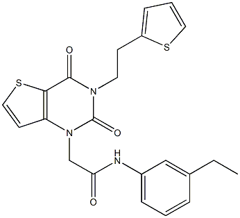 2-[2,4-dioxo-3-(2-thiophen-2-ylethyl)thieno[3,2-d]pyrimidin-1-yl]-N-(3-ethylphenyl)acetamide,1261005-56-4,结构式