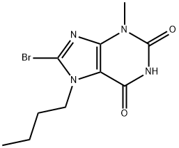 8-bromo-7-butyl-3-methyl-3,7-dihydro-1H-purine-2,6-dione 结构式