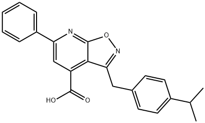 3-(4-Isopropyl-benzyl)-6-phenyl-isoxazolo[5,4-b]pyridine-4-carboxylic acid Structure