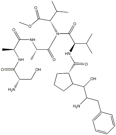 L-Valine,L-seryl-L-alanyl-L-alanyl-(1R,2R)-2-[(1S,2S)-2-amino-1-hydroxy-3-phenylpropyl]cyclopentanecarbonyl-L-valyl-,methyl ester (9CI) Structure