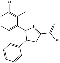 1-(3-chloro-2-methylphenyl)-5-phenyl-4,5-dihydro-1H-pyrazole-3-carboxylic acid Structure