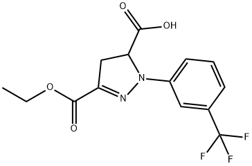 3-(ethoxycarbonyl)-1-[3-(trifluoromethyl)phenyl]-4,5-dihydro-1H-pyrazole-5-carboxylic acid Structure