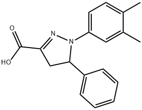 1-(3,4-dimethylphenyl)-5-phenyl-4,5-dihydro-1H-pyrazole-3-carboxylic acid, 1264040-15-4, 结构式
