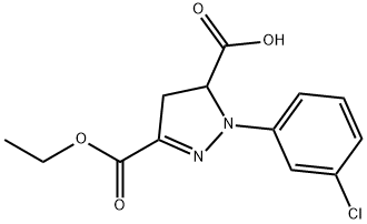 1-(3-chlorophenyl)-3-(ethoxycarbonyl)-4,5-dihydro-1H-pyrazole-5-carboxylic acid Structure