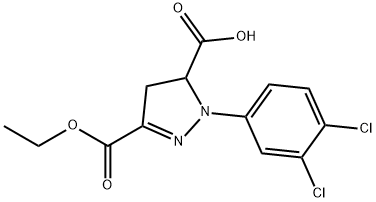 1-(3,4-dichlorophenyl)-3-(ethoxycarbonyl)-4,5-dihydro-1H-pyrazole-5-carboxylic acid Structure
