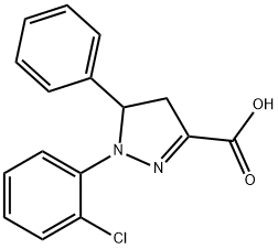 1-(2-chlorophenyl)-5-phenyl-4,5-dihydro-1H-pyrazole-3-carboxylic acid Struktur