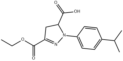 3-(ethoxycarbonyl)-1-[4-(propan-2-yl)phenyl]-4,5-dihydro-1H-pyrazole-5-carboxylic acid Structure