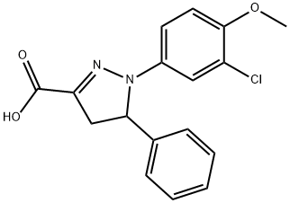 1-(3-chloro-4-methoxyphenyl)-5-phenyl-4,5-dihydro-1H-pyrazole-3-carboxylic acid Structure