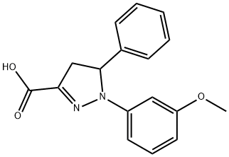 1-(3-methoxyphenyl)-5-phenyl-4,5-dihydro-1H-pyrazole-3-carboxylic acid, 1264043-45-9, 结构式