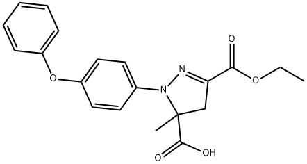 3-(ethoxycarbonyl)-5-methyl-1-(4-phenoxyphenyl)-4,5-dihydro-1H-pyrazole-5-carboxylic acid Structure