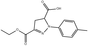 3-(ethoxycarbonyl)-1-(4-methylphenyl)-4,5-dihydro-1H-pyrazole-5-carboxylic acid, 1264047-34-8, 结构式