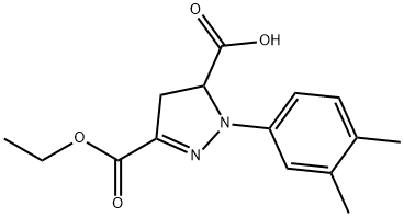 1-(3,4-dimethylphenyl)-3-(ethoxycarbonyl)-4,5-dihydro-1H-pyrazole-5-carboxylic acid Structure