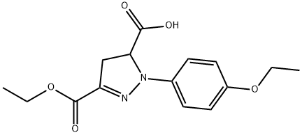 3-(ethoxycarbonyl)-1-(4-ethoxyphenyl)-4,5-dihydro-1H-pyrazole-5-carboxylic acid 结构式