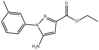 5-アミノ-1-(3-メチルフェニル)-1H-ピラゾール-3-カルボン酸エチル 化学構造式