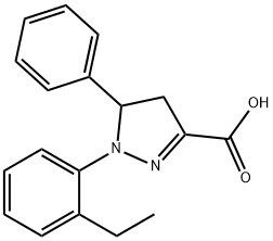 1-(2-ethylphenyl)-5-phenyl-4,5-dihydro-1H-pyrazole-3-carboxylic acid Struktur