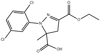 1-(2,5-dichlorophenyl)-3-(ethoxycarbonyl)-5-methyl-4,5-dihydro-1H-pyrazole-5-carboxylic acid, 1264050-61-4, 结构式