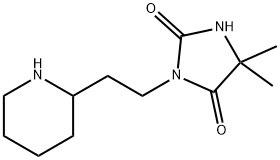 5,5-dimethyl-3-(2-piperidin-2-ylethyl)imidazolidine-2,4-dione Structure