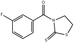 (3-Fluoro-phenyl)-(2-thioxo-thiazolidin-3-yl)-methanone Struktur