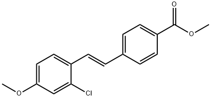 (E)-methyl 4-(2-chloro-4-methoxystyryl)benzoate 化学構造式