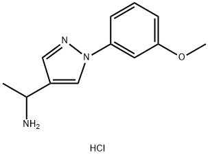 {1-[1-(3-methoxyphenyl)-1H-pyrazol-4-yl]ethyl}amine hydrochloride Struktur