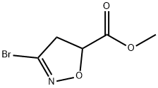 3-Bromo-4,5-dihydro-isoxazole-5-carboxylic acid methyl ester Structure