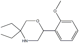 5,5-diethyl-2-(2-methoxyphenyl)morpholine 化学構造式