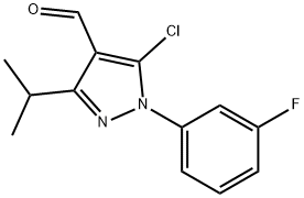 5-chloro-1-(3-fluorophenyl)-3-(propan-2-yl)-1H-pyrazole-4-carbaldehyde Structure