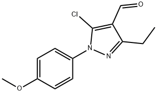 5-chloro-3-ethyl-1-(4-methoxyphenyl)-1H-pyrazole-4-carbaldehyde Struktur