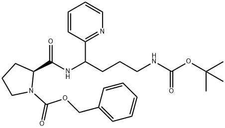 benzyl (2S)-2-[(4-{[(tert-butoxy)carbonyl]amino}-1-(pyridin-2-yl)butyl)carbamoyl]pyrrolidine-1-carboxylate, 1276017-65-2, 结构式