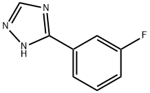 3-(3-Fluoro-phenyl)-1H-[1,2,4]triazole 化学構造式