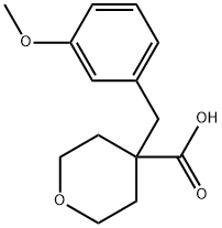 4-[(3-メトキシフェニル)メチル]オキサン-4-カルボン酸 化学構造式