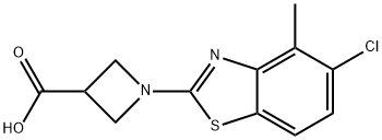 1-(5-chloro-4-methyl-1,3-benzothiazol-2-yl)azetidine-3-carboxylic acid Struktur