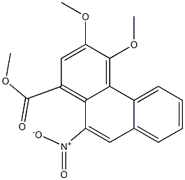 1-Phenanthrenecarboxylicacid, 3,4-dimethoxy-10-nitro-, methyl ester Struktur