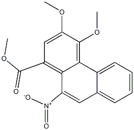 1-Phenanthrenecarboxylicacid, 3,4-dimethoxy-10-nitro-, methyl ester Structure