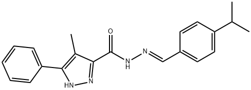 (E)-N-(4-isopropylbenzylidene)-4-methyl-3-phenyl-1H-pyrazole-5-carbohydrazide 结构式