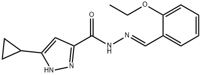 (E)-3-cyclopropyl-N-(2-ethoxybenzylidene)-1H-pyrazole-5-carbohydrazide,1284269-00-6,结构式