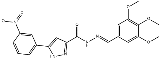 (E)-3-(3-nitrophenyl)-N-(3,4,5-trimethoxybenzylidene)-1H-pyrazole-5-carbohydrazide,1285518-53-7,结构式